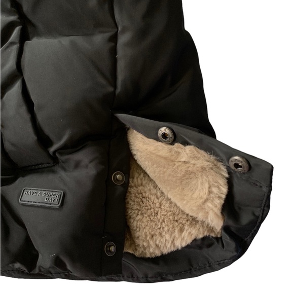 Like new! Zara hooded down puffer coat black, zipper and snaps, size 3-4 years - Picture 7 of 10